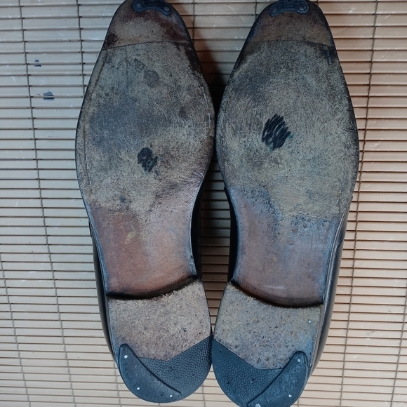 Domani Shoes By Johnston & Murphy Monk Strap Buckle Black Brogue Hand Made Itali